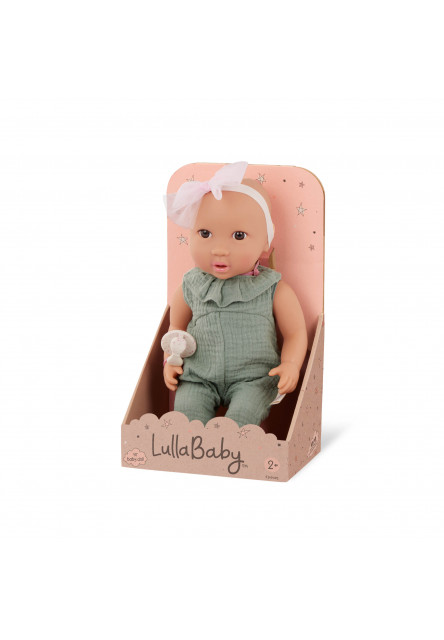 Bábika 35 cm v overale s čelenkou