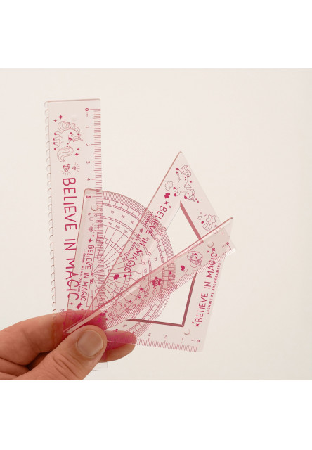 Set pravítok Legami Geometry Set - You Rule! - Unicorn