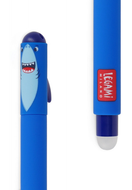 Gumovacie pero Legami Erasable Gel Pen - Erasable Pen - Shark - Blue Ink