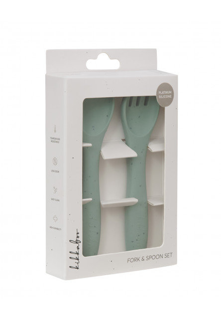Příbor 2-dílný Platinum Silicone Sage