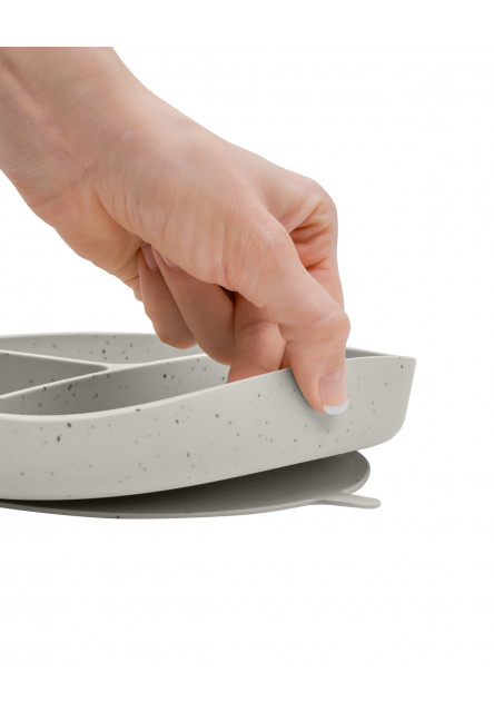 Talíř dělený s přísavkou Platinum Silicone Sand