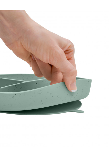 Talíř dělený s přísavkou Platinum Silicone Sage