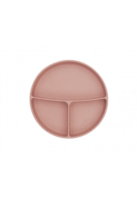 Talíř dělený s přísavkou Platinum Silicone Blush