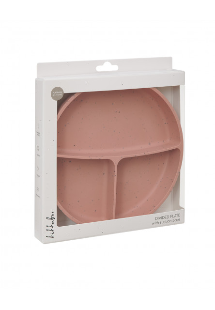 Talíř dělený s přísavkou Platinum Silicone Blush