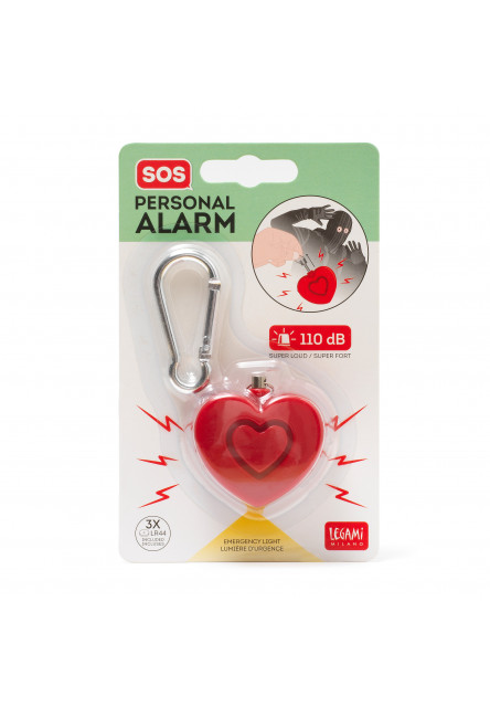 Osobný alarm Legami Personal Safety Alarm W/ Light - Sos Personal Alarm - Heart