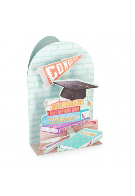 Darčekové prianie Legami Pop-Up Card - Pop-Up Greeting Card - Graduation Books