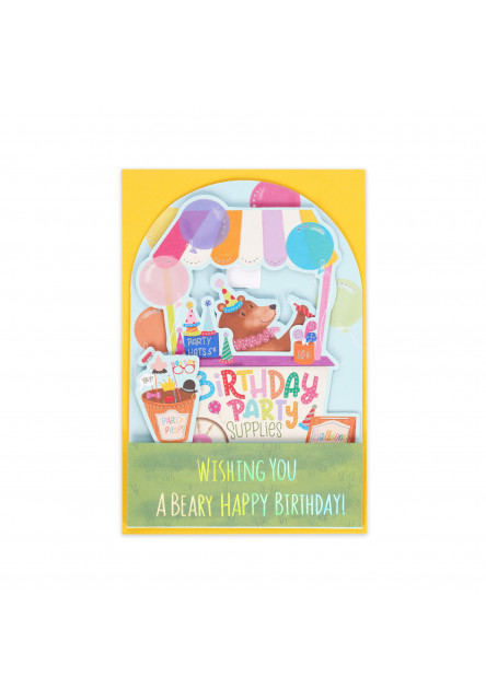 Darčekové prianie Legami Pop-Up Card - Pop-Up Greeting Card - Teddy Cart
