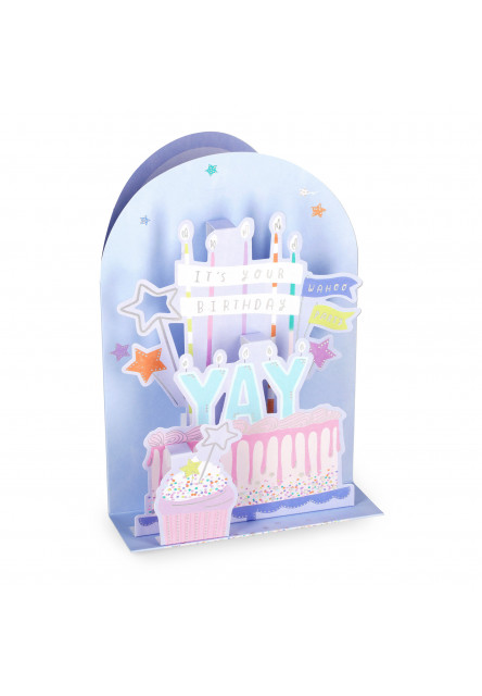 Darčekové prianie Legami Pop-Up Card - Pop-Up Greeting Card - Birthday Cake