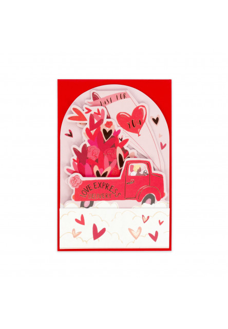 Darčekové prianie Legami Pop-Up Card - Pop-Up Greeting Card - Love Cart