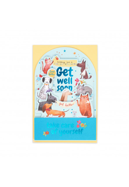 Darčekové prianie Legami Pop-Up Card - Pop-Up Greeting Card - Get Well Soon