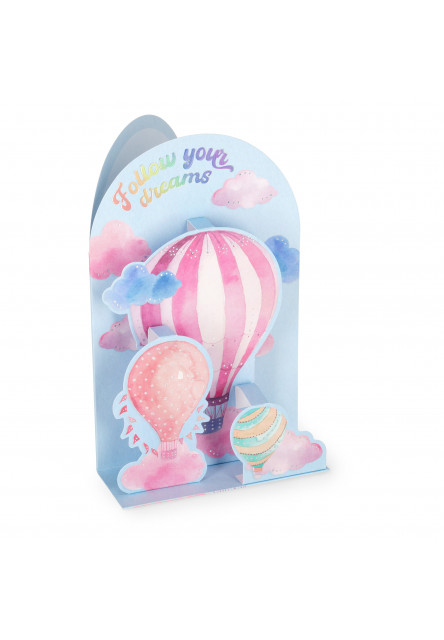 Darčekové prianie Legami Pop-Up Card - Pop-Up Greeting Card - Air Balloon
