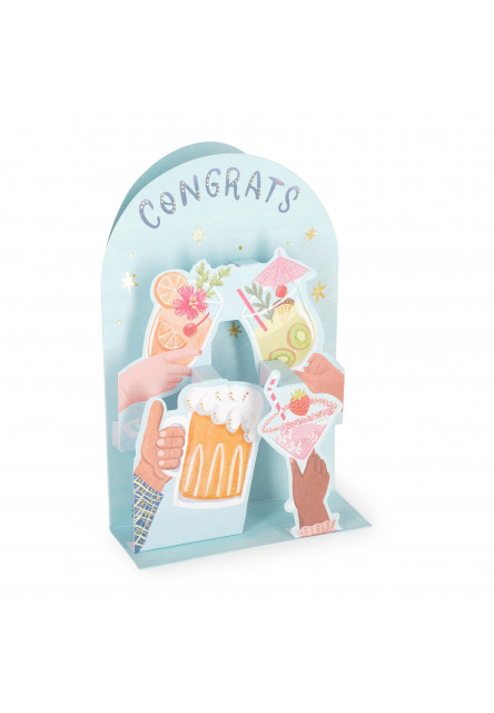 Darčekové prianie Legami Pop-Up Card - Pop-Up Greeting Card - Cocktail