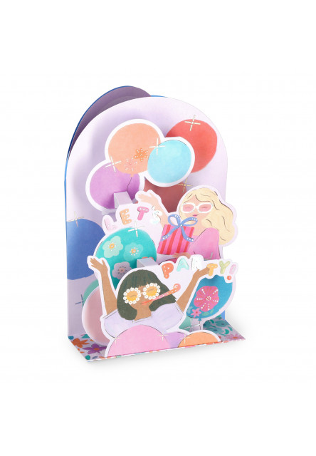 Darčekové prianie Legami Pop-Up Card - Pop-Up Greeting Card - Party Girls