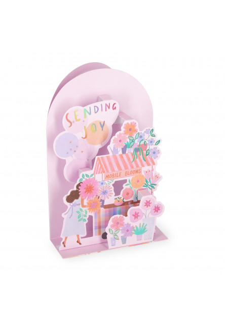 Darčekové prianie Legami Pop-Up Card - Pop-Up Greeting Card - Flower Cart