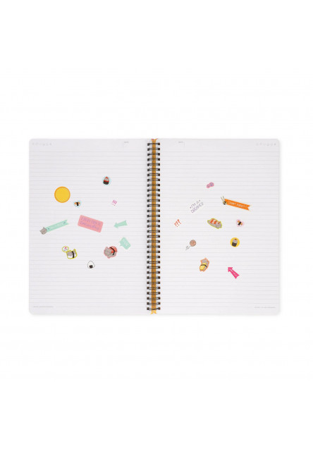 Zápisník Legami Lined Spiral-Bound Notepad - Spiral Notebook - Maxi - Sushi Cat
