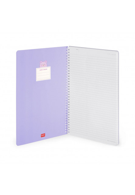 Zápisník Legami Lined Spiral-Bound Notepad - Spiral Notebook - Maxi - Teddy Bear