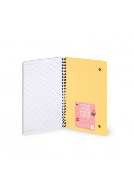Zápisník Legami Lined Spiral-Bound Notepad - Spiral Notebook - Large - Sushi Cat