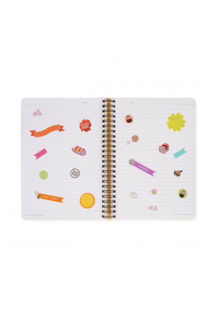 Zápisník Legami Lined Spiral-Bound Notepad - Spiral Notebook - Large - Sushi Cat