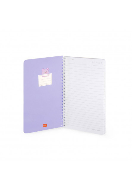 Zápisník Legami Lined Spiral-Bound Notepad - Spiral Notebook - Large - Teddy Bear