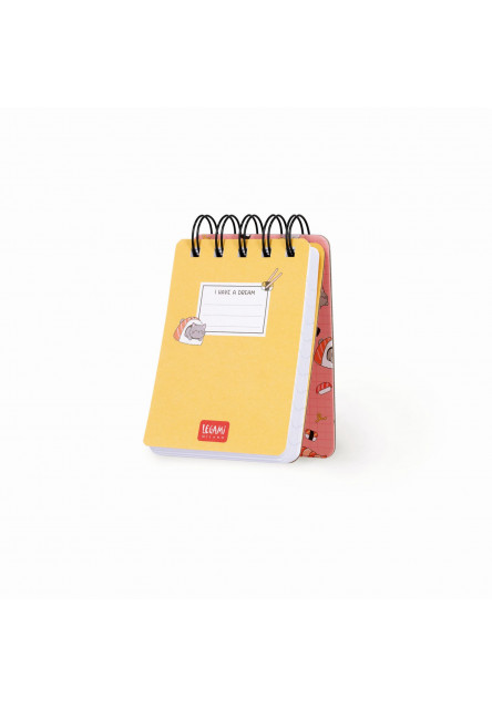 Zápisník Legami Lined Spiral-Bound Notepad - Spiral Notepad - Mini - Sushi Cat