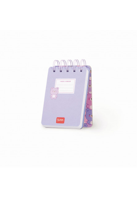 Zápisník Legami Lined Spiral-Bound Notepad - Spiral Notepad - Mini - Teddy Bear
