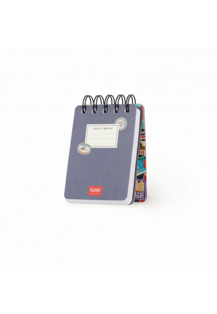 Zápisník Legami Lined Spiral-Bound Notepad - Spiral Notepad - Mini - Travel Stickers