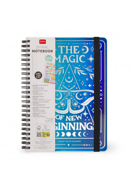 Zápisník Legami Lined Spiral-Bound Notepad - Spiral Notebook - Large - Moth