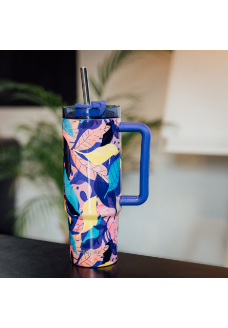Nerezový termohrnček so slamkou Vibe Midnight Forest 880 ml