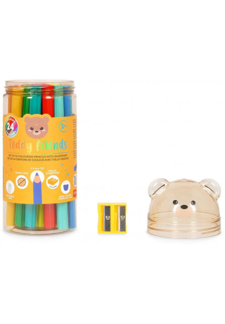 Sada 24 pasteliek s strúhadlom Legami - Teddy Bear