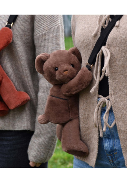 DouDou et Compagnie Batoh na rameno medvedík hnedý