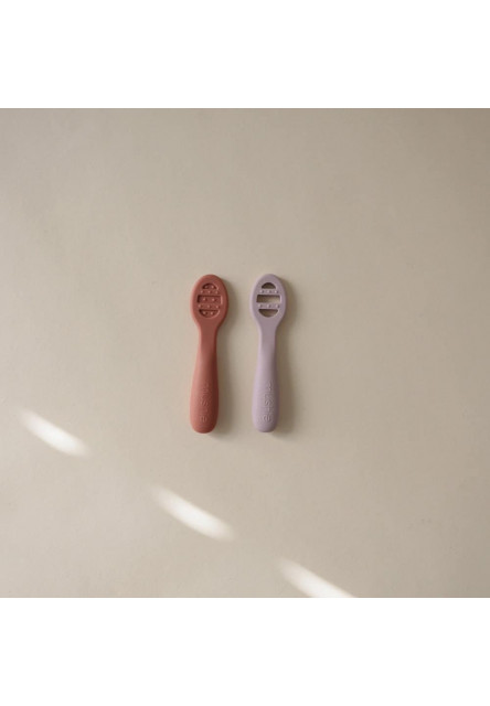 Prvé lyžičky na príkrmy mushie -  rose/ soft lilac