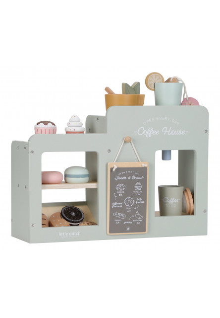 Kávovar dřevěný velký s příslušenstvím Coffee House