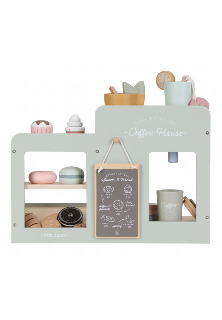 Kávovar dřevěný velký s příslušenstvím Coffee House