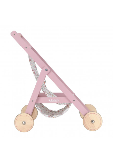 Kočárek pro panenky golfky dřevěné Pink