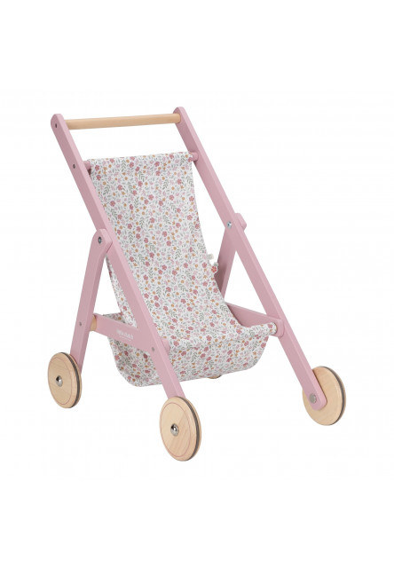 Kočárek pro panenky golfky dřevěné Pink