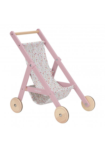 Kočárek pro panenky golfky dřevěné Pink