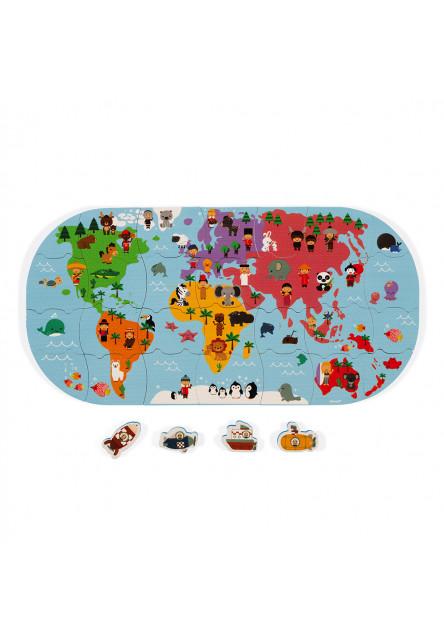 Hračka do vody puzzle Mapa sveta 28 ks Janod