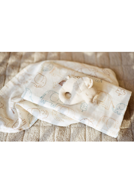 Obrúsky mušelínové 3 ks 31x31cm Elephant Tales