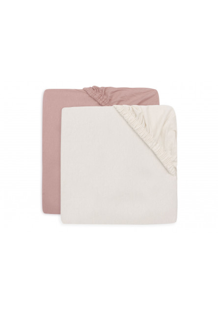 Napínacia plachta 120x60 cm 2 ks Wild Rose/Ivory