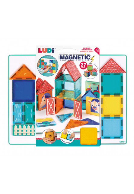 Magnetická stavebnica s tabuľou 27 ks