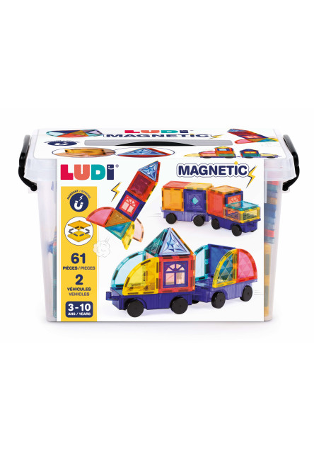 Magnetická stavebnica s autami 63 ks