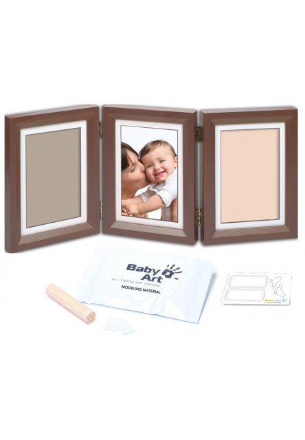 Drevený rámček pre odtlačok My Baby Touch Double Brown