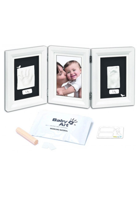 Drevený rámček pre odtlačok My Baby Touch Double White & Black