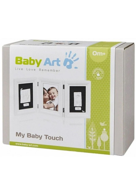 Drevený rámček pre odtlačok My Baby Touch Double White & Black