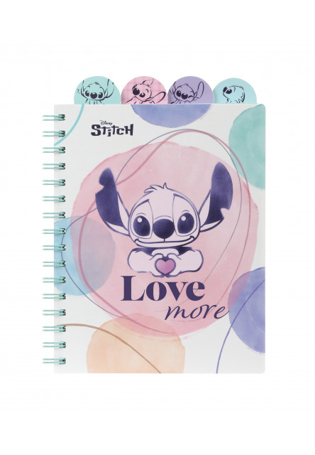 Zápisník špirálový A5 so záložkami Stitch Pastel