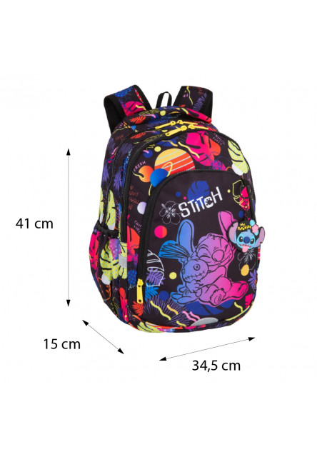 Školská taška Prime 41 cm Stitch Black