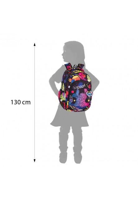 Školská taška Prime 41 cm Stitch Black