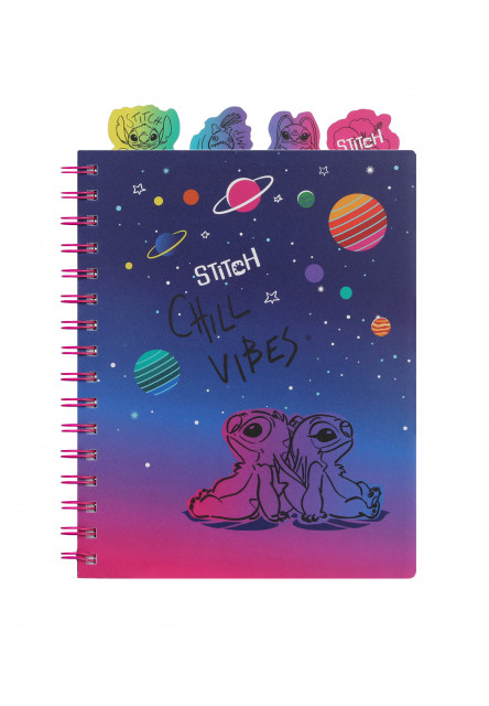 Zápisník špirálový Chill vibes A5 so záložkami Stitch Black