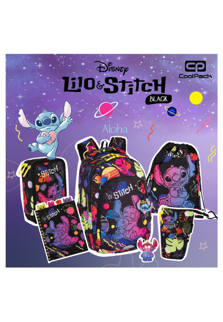 Zápisník špirálový A5 so záložkami Stitch Black