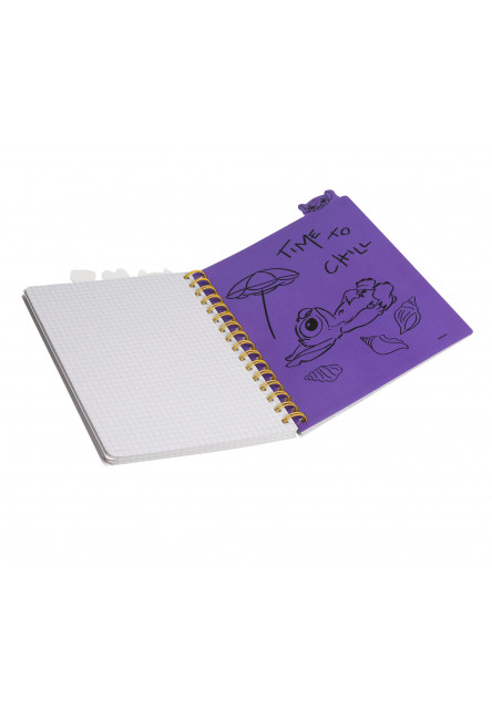 Zápisník špirálový A5 so záložkami Stitch Black